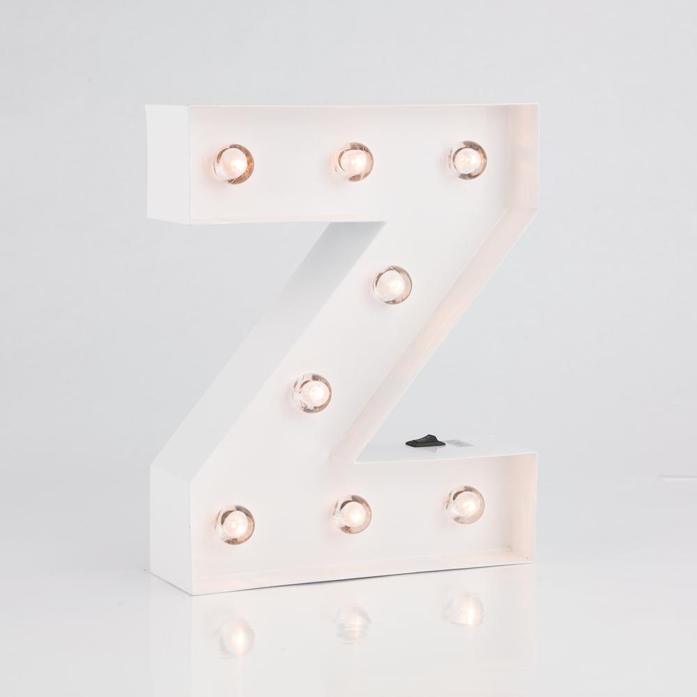 White Marquee Light Letter 'Z' LED Metal Sign (8 Inch, Battery Operated w/ Timer) - AsianImportStore.com - B2B Wholesale Lighting and Decor
