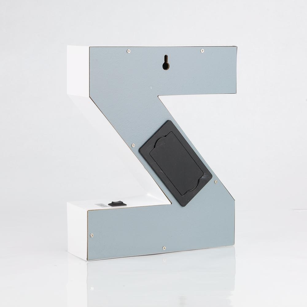White Marquee Light Letter 'Z' LED Metal Sign (8 Inch, Battery Operated w/ Timer) - AsianImportStore.com - B2B Wholesale Lighting and Decor