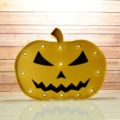 Halloween Marquee Light Jack-O-Lantern 1 LED Metal Sign (Battery Operated) - AsianImportStore.com - B2B Wholesale Lighting and Decor