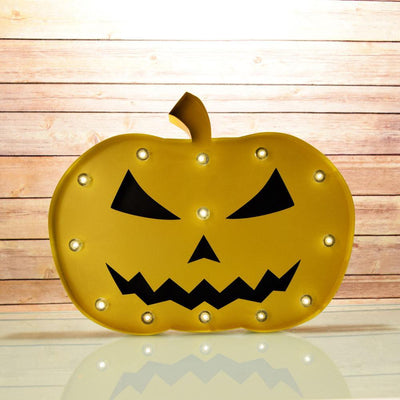 Halloween Marquee Light Jack-O-Lantern 1 LED Metal Sign (Battery Operated) (20 PACK) - AsianImportStore.com - B2B Wholesale Lighting and Décor