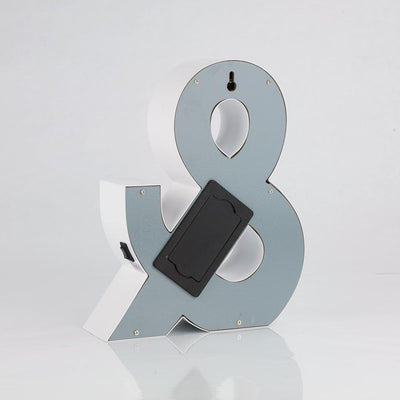 White Marquee Light Symbol '& / Ampersand' LED Metal Sign (8 Inch, Battery Operated w/ Timer) - AsianImportStore.com - B2B Wholesale Lighting and Decor
