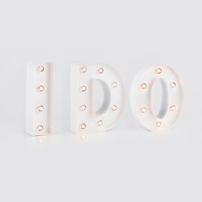 White Marquee Light Word 'I Do' LED Metal Sign (8 Inch, Battery Operated w/ Timer) - AsianImportStore.com - B2B Wholesale Lighting and Decor