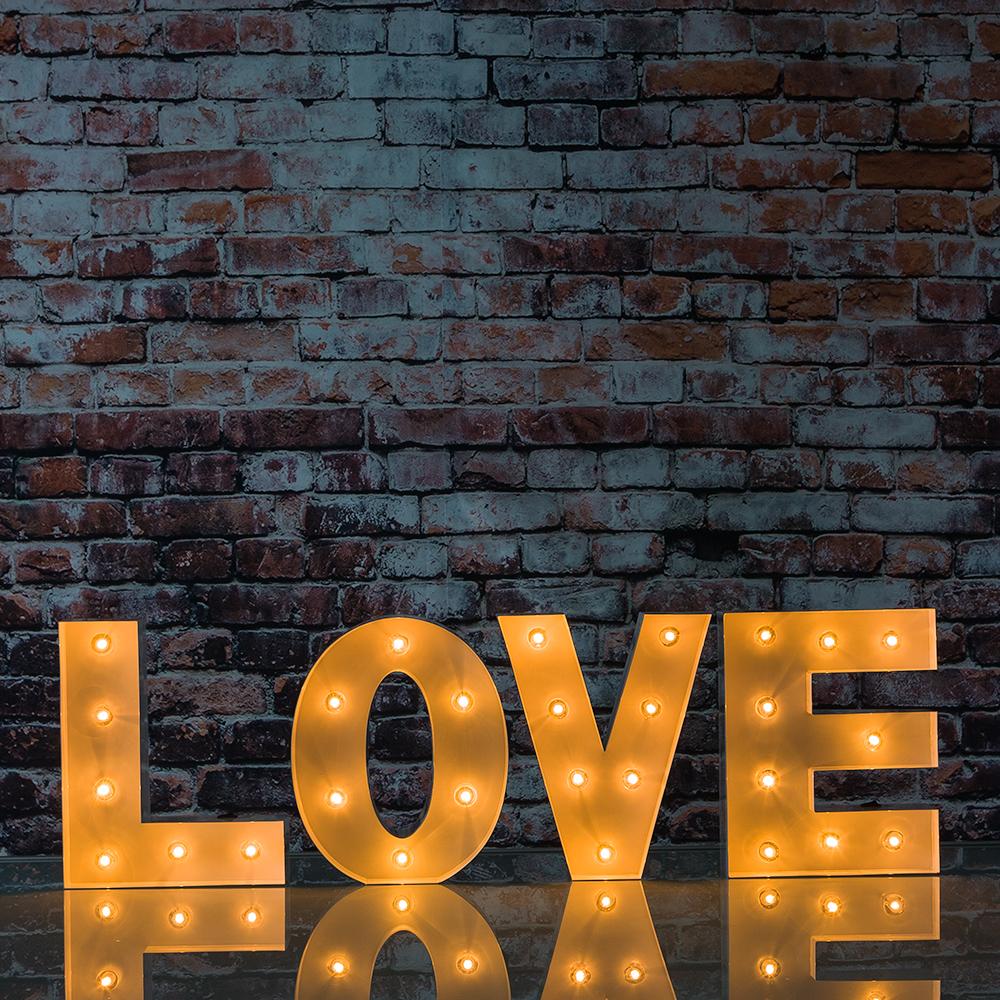  White Marquee Light 'LOVE' LED Metal Sign (8 Inch, Battery Operated w/ Timer) - AsianImportStore.com - B2B Wholesale Lighting and Decor