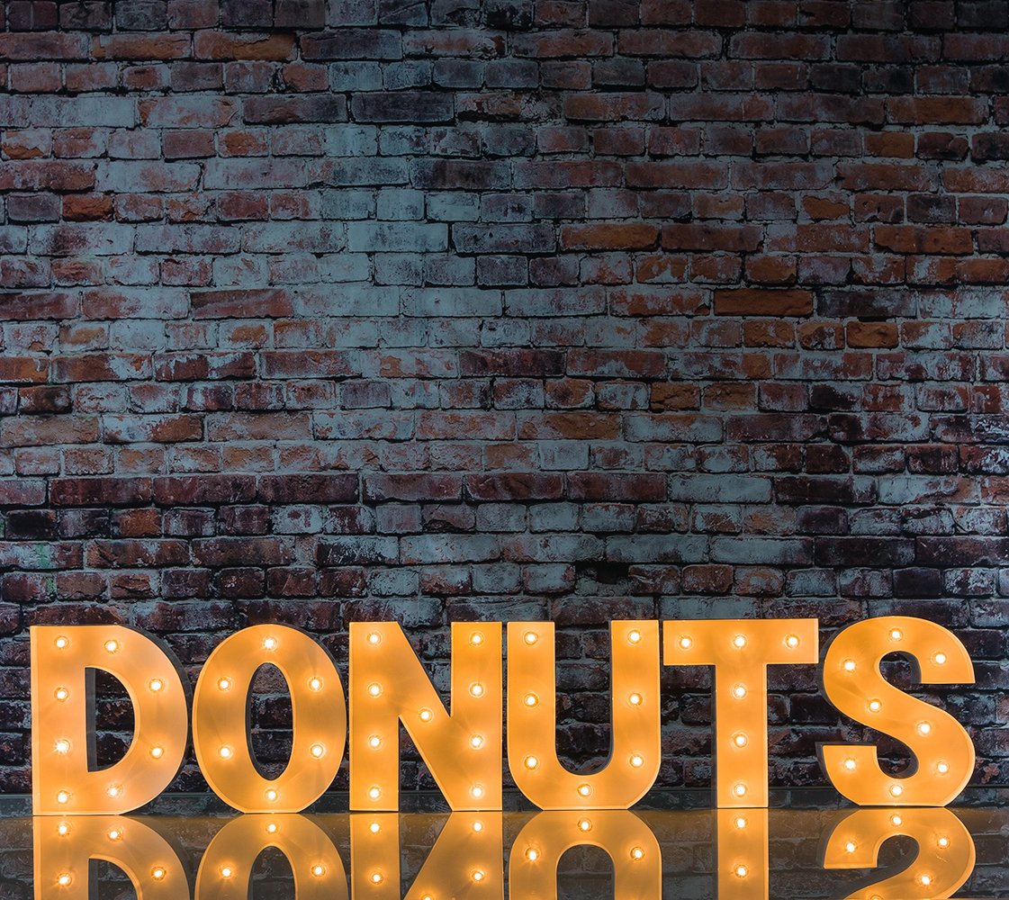  White Marquee Light 'DONUTS' LED Metal Sign (8 Inch, Battery Operated w/ Timer) - AsianImportStore.com - B2B Wholesale Lighting and Decor