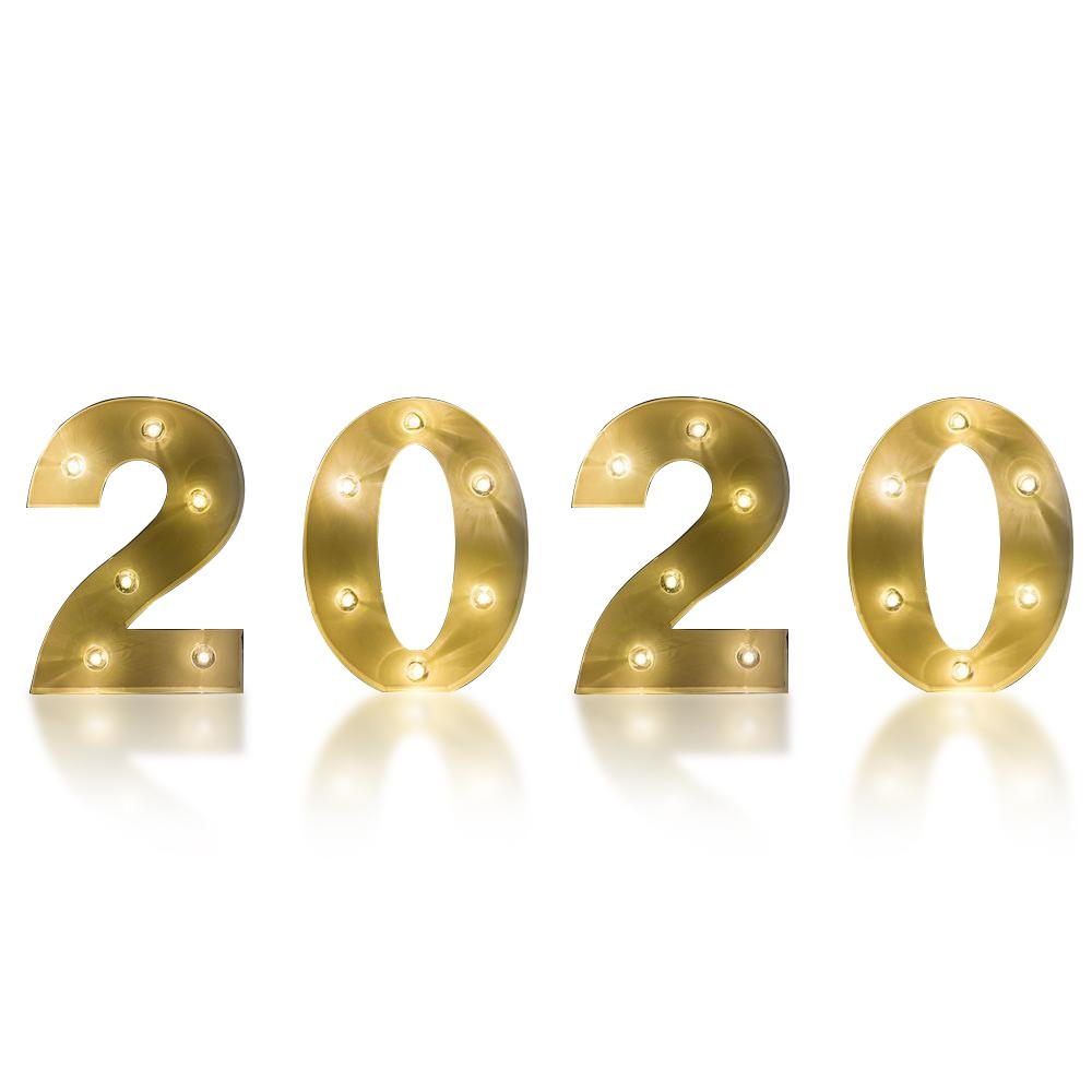 Marquee Light Year '2020' LED Metal Sign (8 Inch, Battery Operated) - AsianImportStore.com - B2B Wholesale Lighting and Decor