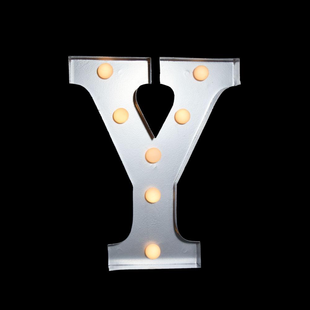 Marquee Light Letter 'Y' LED Metal Sign (10 Inch, Battery Operated) - AsianImportStore.com - B2B Wholesale Lighting and Decor