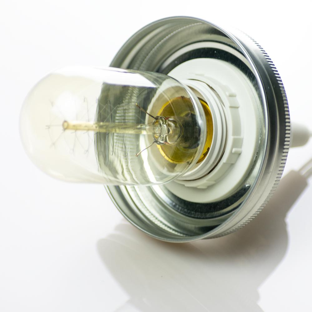 BLOWOUT (20 PACK) Fantado Wide Mouth Mason Jar Pendant Light Cord Kit Lid (Silver, Lid Only)