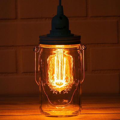 Fantado Mason Jar Pendant Light Kit, Wide Mouth, White Cord, 15FT - AsianImportStore.com - B2B Wholesale Lighting and Decor