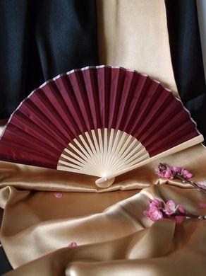 BULK PACK (50) 9" Marsala / Burgundy Wine Silk Hand Fans for Weddings - AsianImportStore.com - B2B Wholesale Lighting and Decor