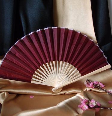 BULK PACK (50) 9" Marsala / Burgundy Wine Silk Hand Fans for Weddings - AsianImportStore.com - B2B Wholesale Lighting and Decor