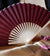 9" Marsala / Burgundy Wine Silk Hand Fans for Weddings (10 Pack) - AsianImportStore.com - B2B Wholesale Lighting and Decor