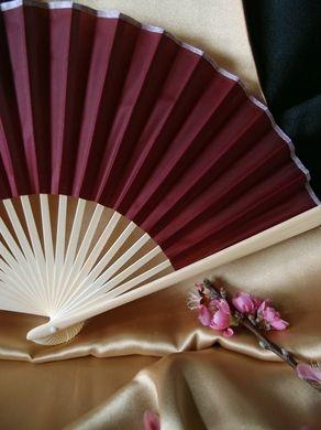 BULK PACK (50) 9" Marsala / Burgundy Wine Silk Hand Fans for Weddings - AsianImportStore.com - B2B Wholesale Lighting and Decor