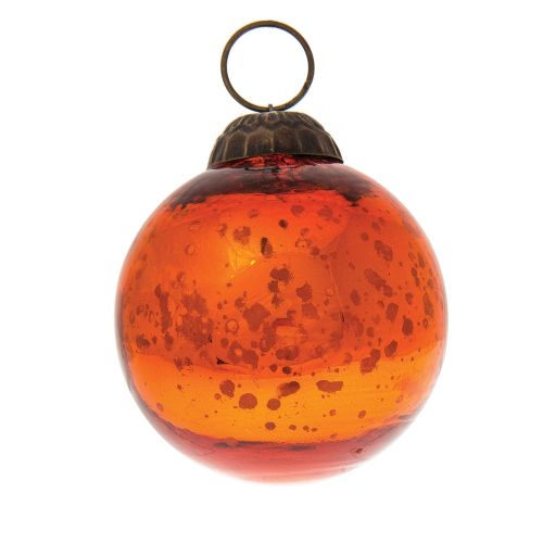 BLOWOUT (20 PACK) 2.5" Orange Ava Mercury Glass Ball Ornament Christmas Holiday Decoration