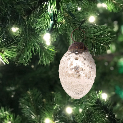 2.25" Silver Marie Mercury Egg Glass Ball Ornament Christmas Decoration - AsianImportStore.com - B2B Wholesale Lighting & Décor since 2002.