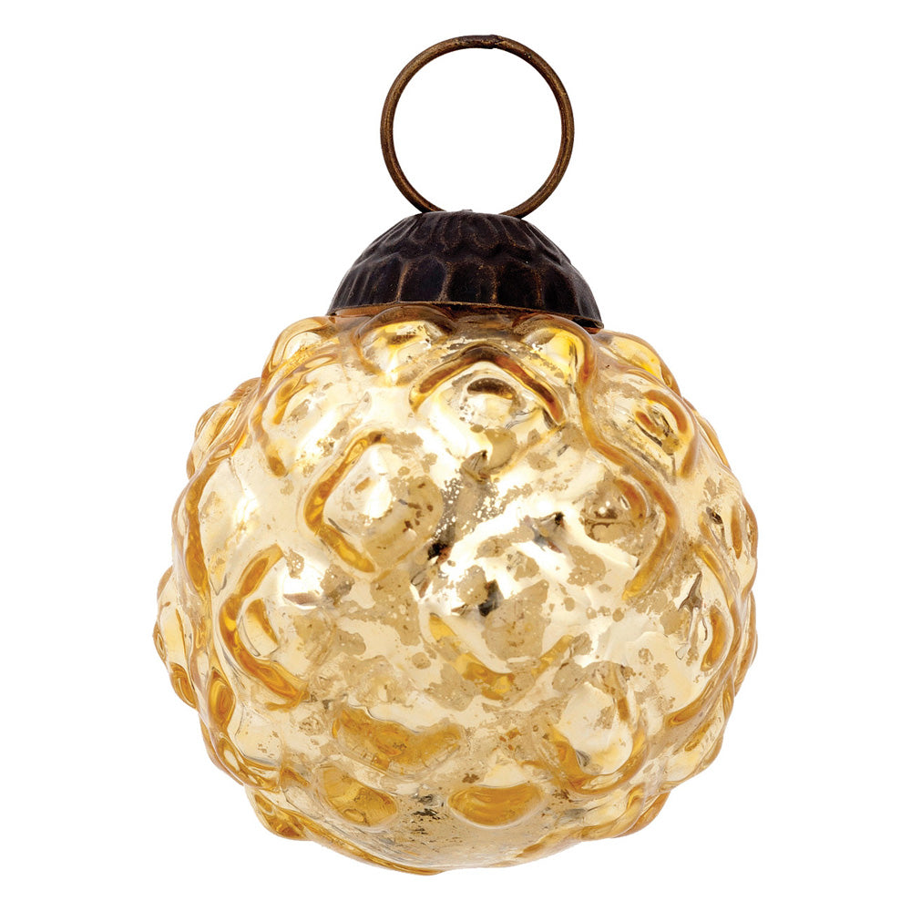 BLOWOUT (20 PACK) 2.25" Gold Bonnie Mercury Glass Hobnail Ball Ornament Christmas Decoration