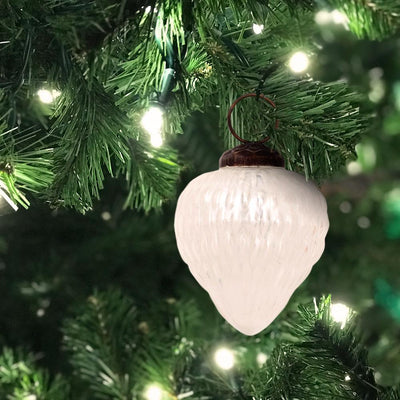 2.25-Inch Pearl White Melina Mercury Glass Hobnail Pine Cone Ornament Christmas Decoration - AsianImportStore.com - B2B Wholesale Lighting & Décor since 2002.