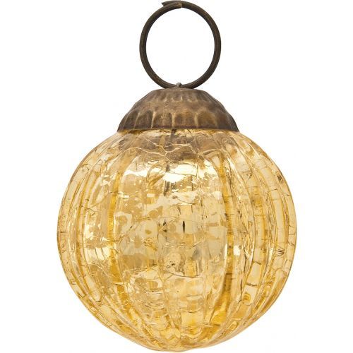 BLOWOUT (20 PACK) 2" Gold Mona Mercury Glass Lined Ball Ornament Christmas Decoration