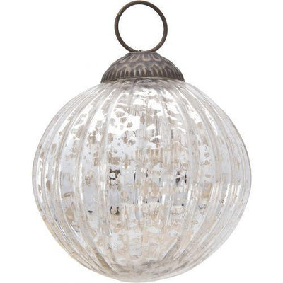 3-Inch Silver Mona Mercury Glass Lined Ball Ornament Christmas Decoration
