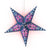 3-PACK + Cord | 24" Blue Merry Gold Glitter Paper Star Lantern and Lamp Cord Hanging Decoration - AsianImportStore.com - B2B Wholesale Lighting and Decor