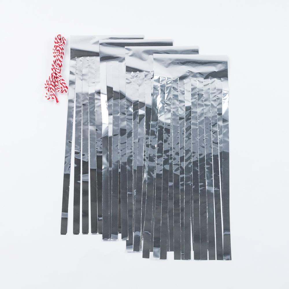 BLOWOUT (100 PACK) Metallic Chrome Silver Tissue Paper Tassel Garland Kit