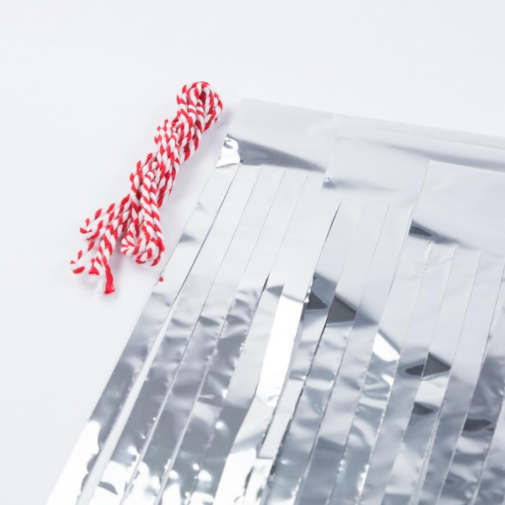 BLOWOUT (100 PACK) Metallic Chrome Silver Tissue Paper Tassel Garland Kit
