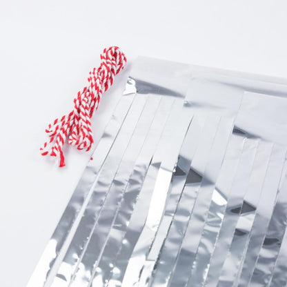 BLOWOUT (100 PACK) Metallic Chrome Silver Tissue Paper Tassel Garland Kit