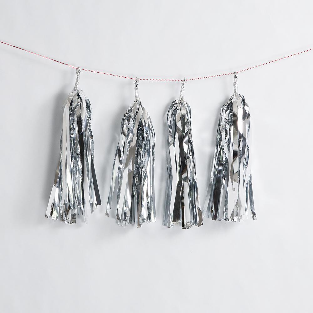 Metallic Chrome Silver Tissue Paper Tassel Garland Kit (100 PACK) - AsianImportStore.com - B2B Wholesale Lighting and Décor
