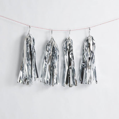 Metallic Chrome Silver Tissue Paper Tassel Garland Kit (100 PACK) - AsianImportStore.com - B2B Wholesale Lighting and Décor