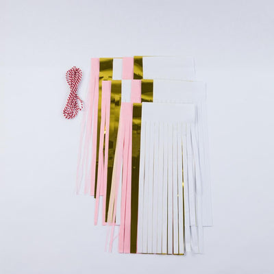BLOWOUT (105 PACK) Metallic Pink / Gold Tissue Paper Tassel Garland Kit