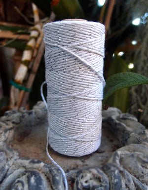 Metallic Silver Bakers Twine Decorative Craft String (110 Yards) - AsianImportStore.com - B2B Wholesale Lighting and Decor