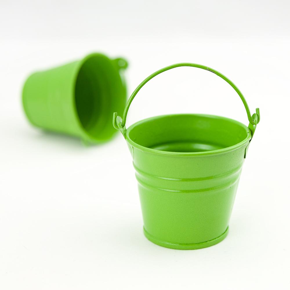  2" Grass Green Mini Metal Pail Bucket Party Favor Containers (12-PACK) - AsianImportStore.com - B2B Wholesale Lighting and Decor