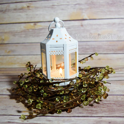 4.5" White Pagoda Hurricane Candle Lantern - AsianImportStore.com - B2B Wholesale Lighting and Decor