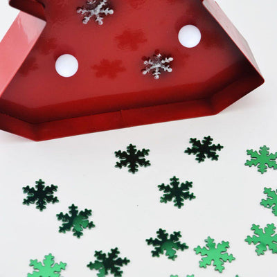 Green Mirrored Christmas Holiday Snowflake Table Confetti / Sticker Decoration (42-PACK) - AsianImportStore.com - B2B Wholesale Lighting and Decor