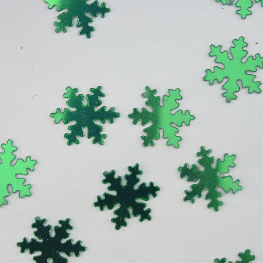 Green Mirrored Christmas Holiday Snowflake Table Confetti / Sticker Decoration (42-PACK) - AsianImportStore.com - B2B Wholesale Lighting and Decor