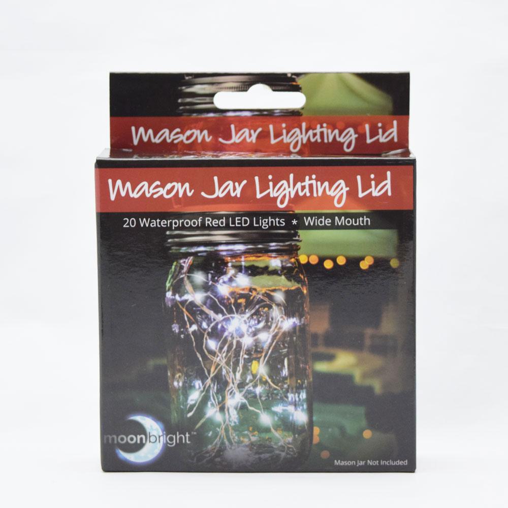 Fantado Wide Mouth Water Blue Mason Jar Light w/ Hanging Red Fairy LED Kit - AsianImportStore.com - B2B Wholesale Lighting and Decor