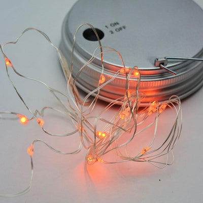 Fantado Wide Mouth Water Blue Mason Jar Light w/ Hanging Orange Fairy LED Kit - AsianImportStore.com - B2B Wholesale Lighting and Decor