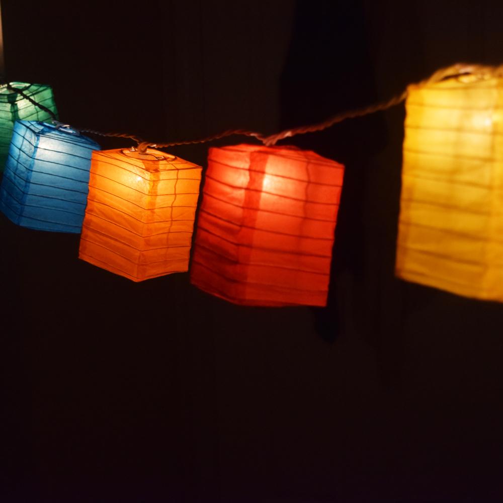Colored paper lantern outlet lights