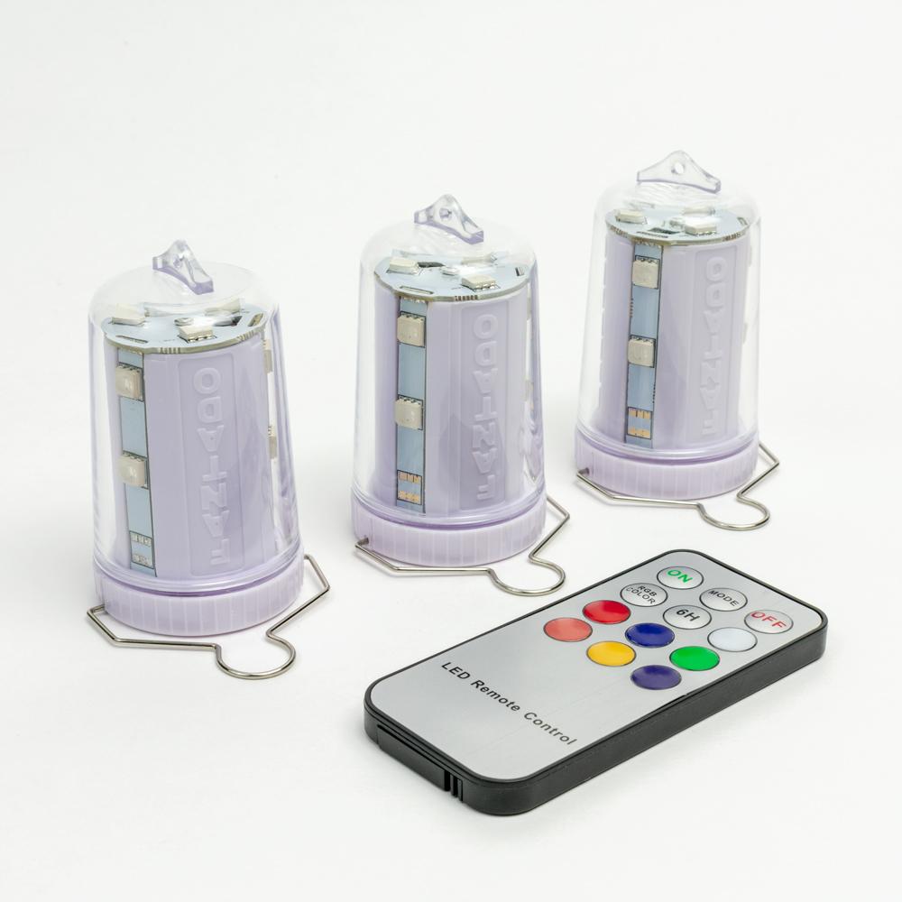 3-Pack Kit w/ Remote Control Color-Changing 9-LED Omni360 Omni-Directional Lantern Light, Hanging / Table Top (Battery Powered) - AsianImportStore.com - B2B Wholesale Lighting and Decor
