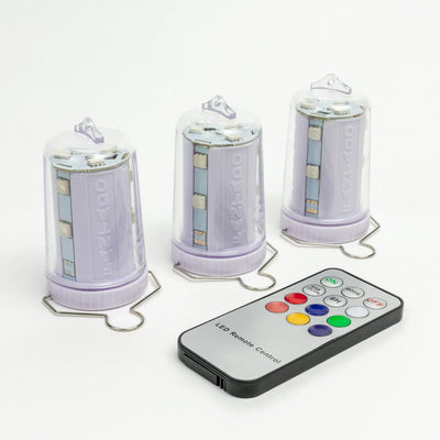 3-Pack Kit w/ Remote Control Color-Changing 9-LED Omni360 Omni-Directional Lantern Light, Hanging / Table Top (Battery Powered) - AsianImportStore.com - B2B Wholesale Lighting and Decor