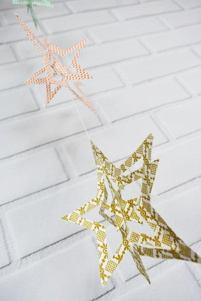 Multi-Patterned 3D Star Hanging Vertical Garland (3.3 Feet) - AsianImportStore.com - B2B Wholesale Lighting and Decor