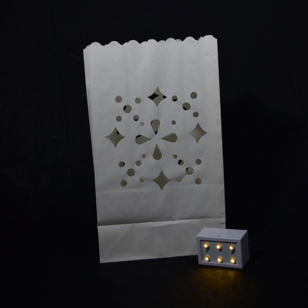 Multiple Shapes Snowflake Paper Luminaries / Luminary Lantern Bags Path Lighting (10 PACK) - AsianImportStore.com - B2B Wholesale Lighting and Decor