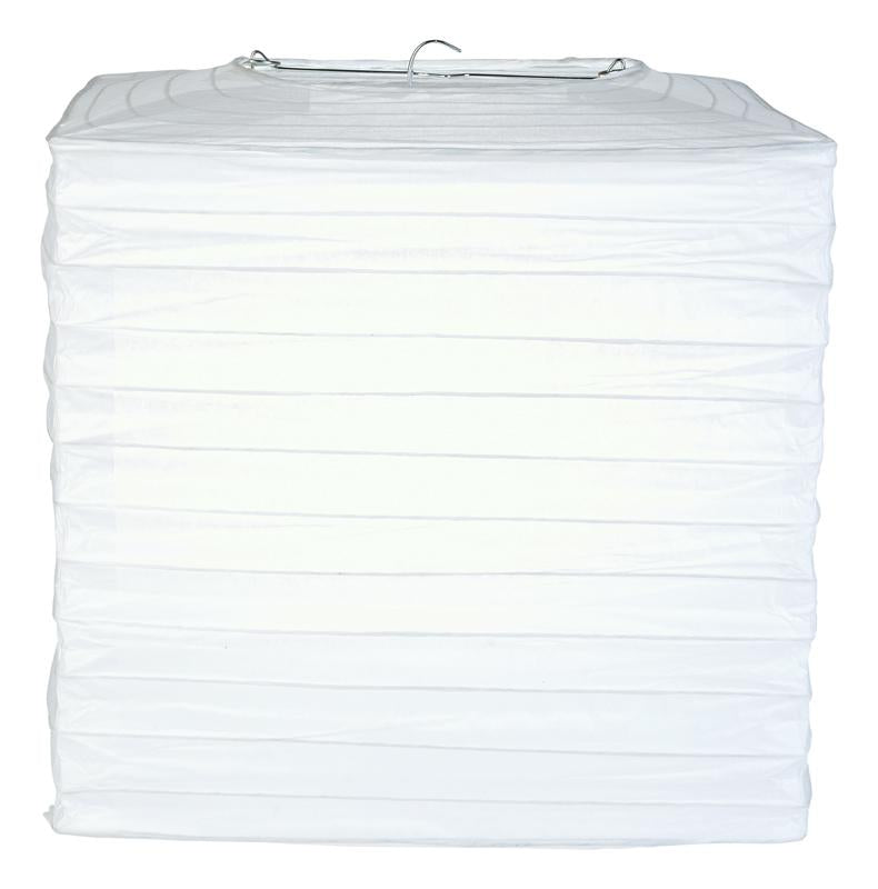 10" White Square Shaped Paper Lantern - AsianImportStore.com - B2B Wholesale Lighting and Decor