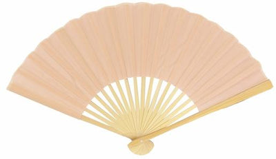 BULK PACK (50) 9" Nude Silk Hand Fans for Weddings - AsianImportStore.com - B2B Wholesale Lighting and Decor