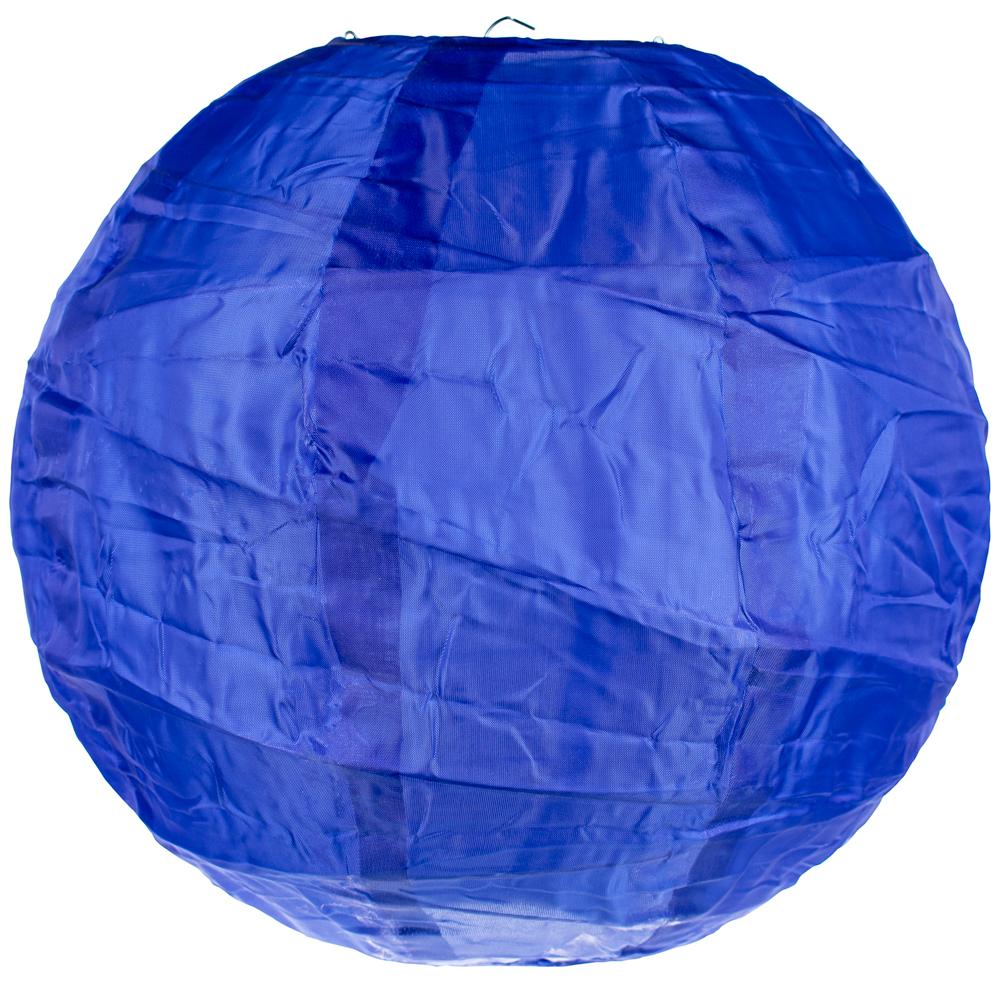 14" Irregular Ribbed Navy Blue Shimmering Nylon Lantern, Durable, Hanging - AsianImportStore.com - B2B Wholesale Lighting & Décor since 2002.