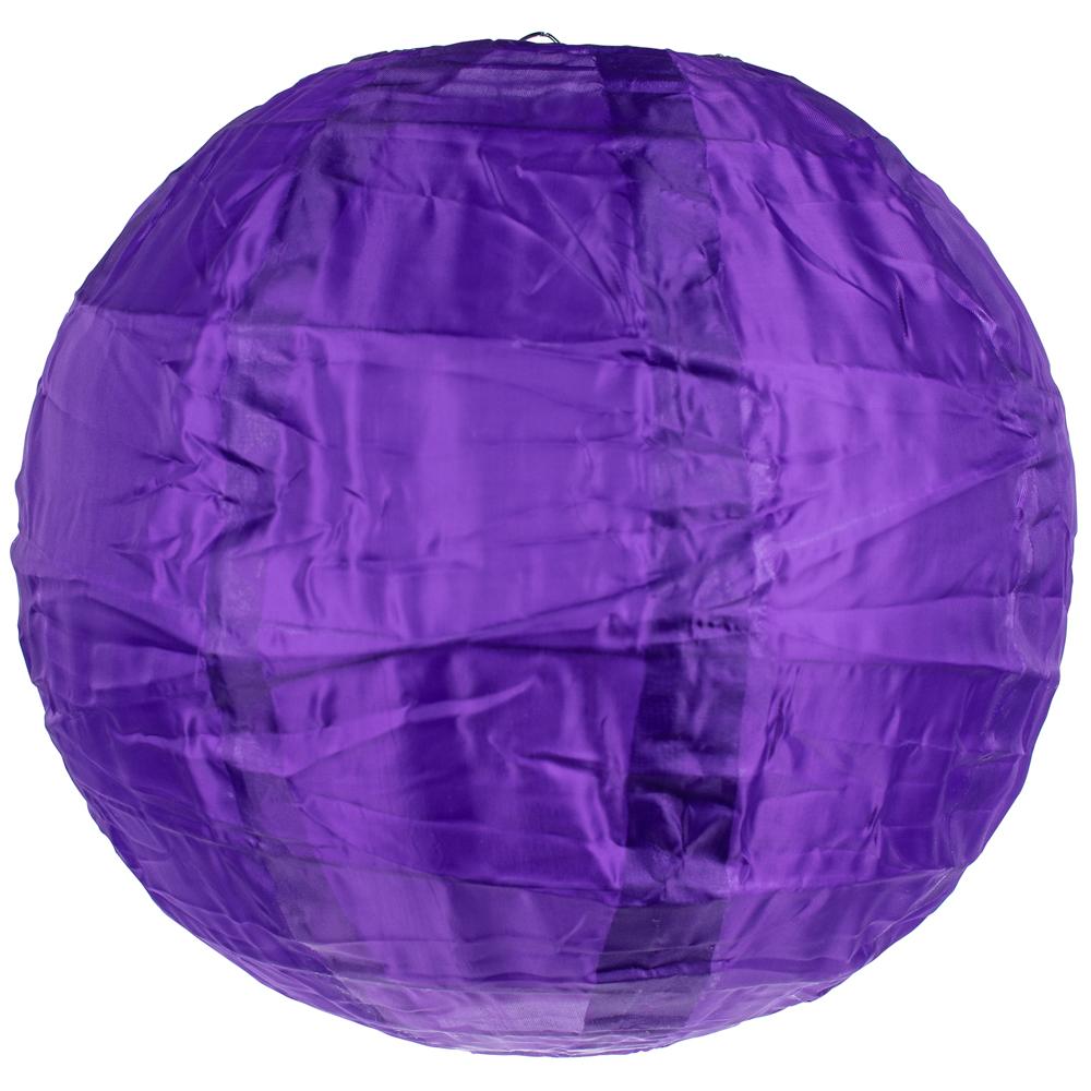 14" Irregular Ribbed Dark Purple Shimmering Nylon Lantern, Durable, Hanging Decoration - AsianImportStore.com - B2B Wholesale Lighting & Décor since 2002.