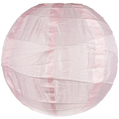 14" Irregular Ribbed Rose Quartz Pink Shimmering Nylon Lantern, Durable, Hanging - AsianImportStore.com - B2B Wholesale Lighting & Décor since 2002.