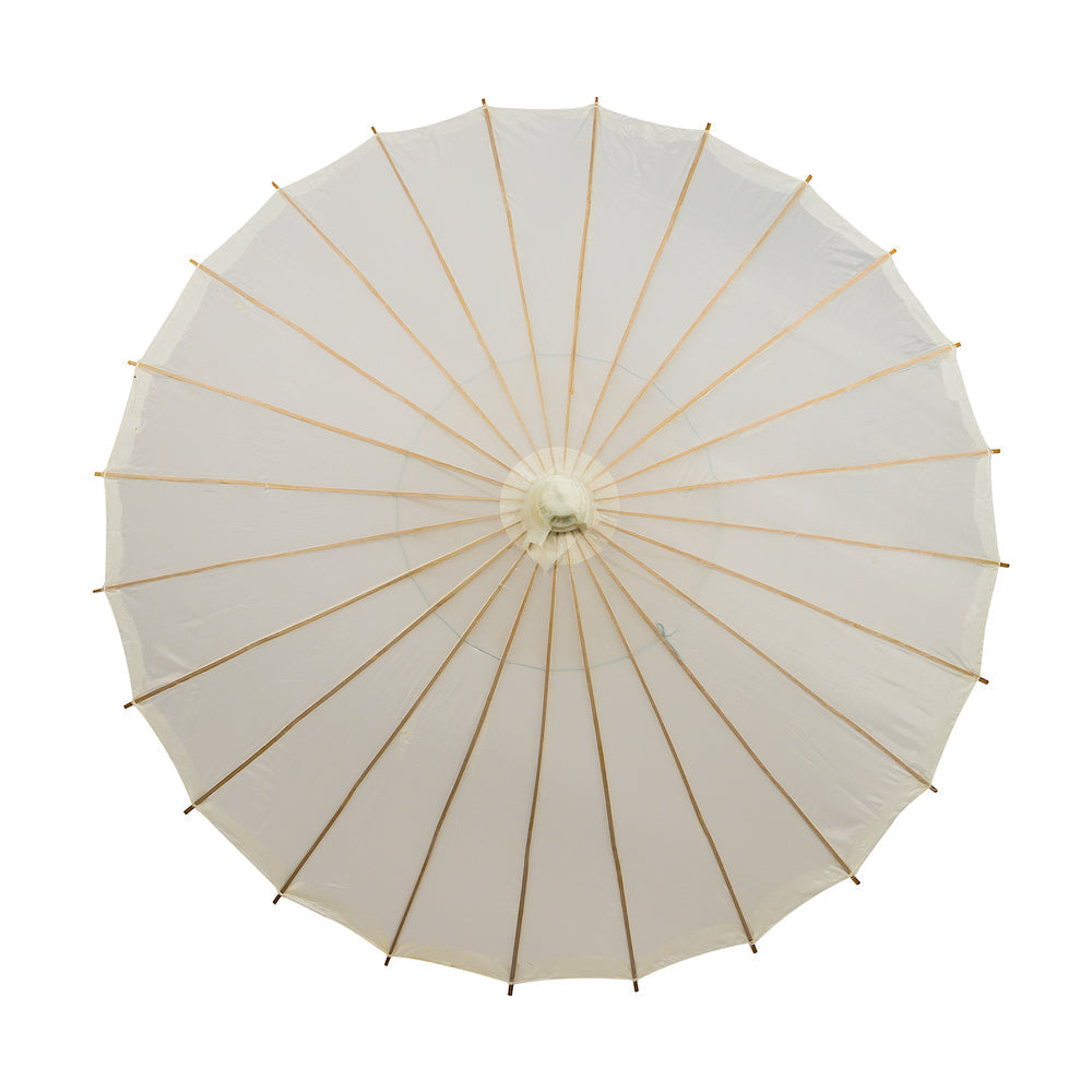 38" Beige / Ivory Nylon Parasol Umbrella with Elegant Handle