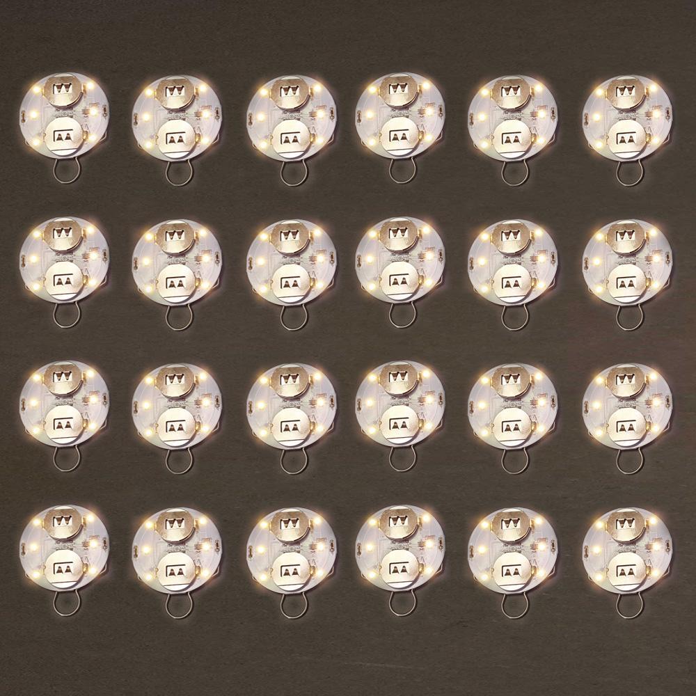 BULK PACK (24) OmniDisk Low Profile LED Hanging Light For Paper Lanterns, Warm White (Battery Powered) - AsianImportStore.com - B2B Wholesale Lighting and Decor