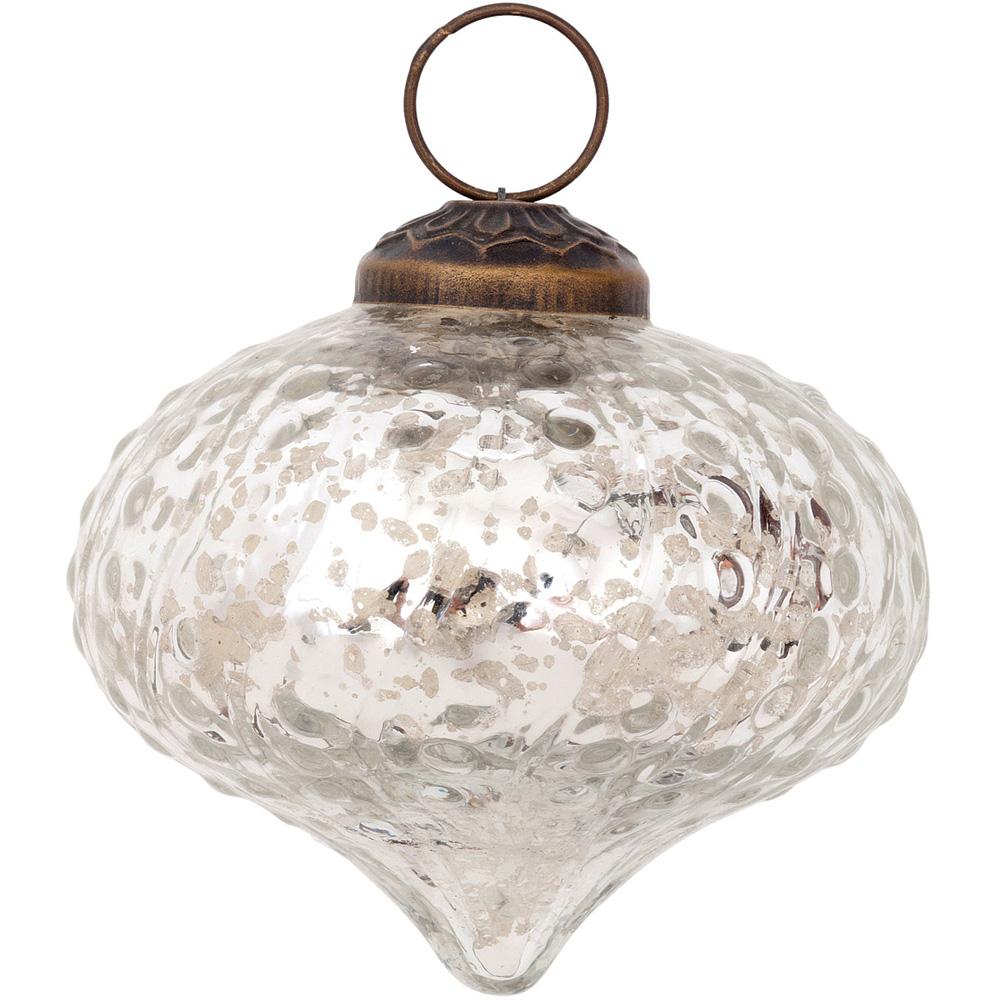 Mercury Glass Small Ornaments (2 to 2.25-inch, Silver, Tania Design, Single) - AsianImportStore.com - B2B Wholesale Lighting & Décor since 2002.