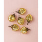 BLOWOUT (60 PACK) Mercury Glass Mini Heart Ornaments (1.25-Inch, Gold, Hetty Design) - Great Gift Idea, Vintage-Style Decorations for Christmas, Special Occasions, Home Decor and Parties